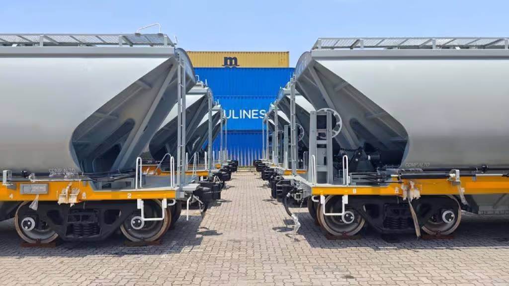 Nuevos vagones graneleros de origen chino llegando a Argentina para transporte ferroviario
