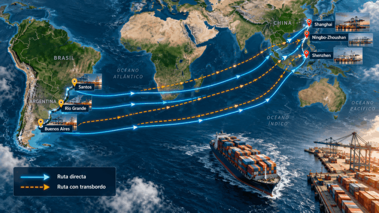 Conexiones marítimas directas entre Argentina y Asia