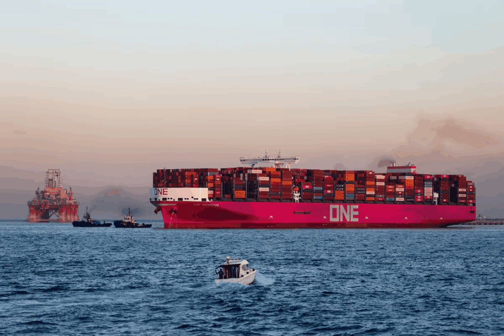 Buque comercial en zona de alto riesgo geopolítico con impacto en seguros y costos logísticos