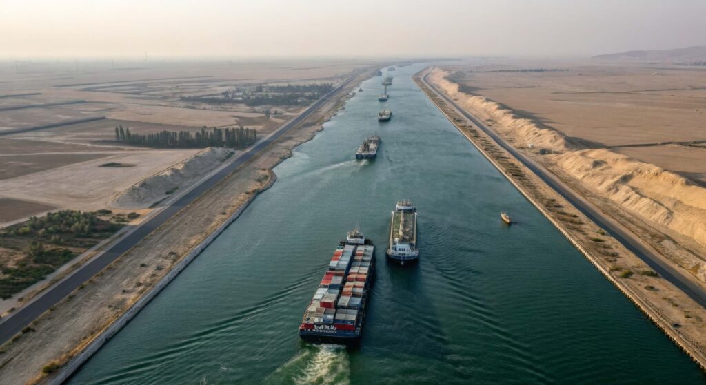 tráfico Canal de Suez por tamaño de buques portacontenedores
