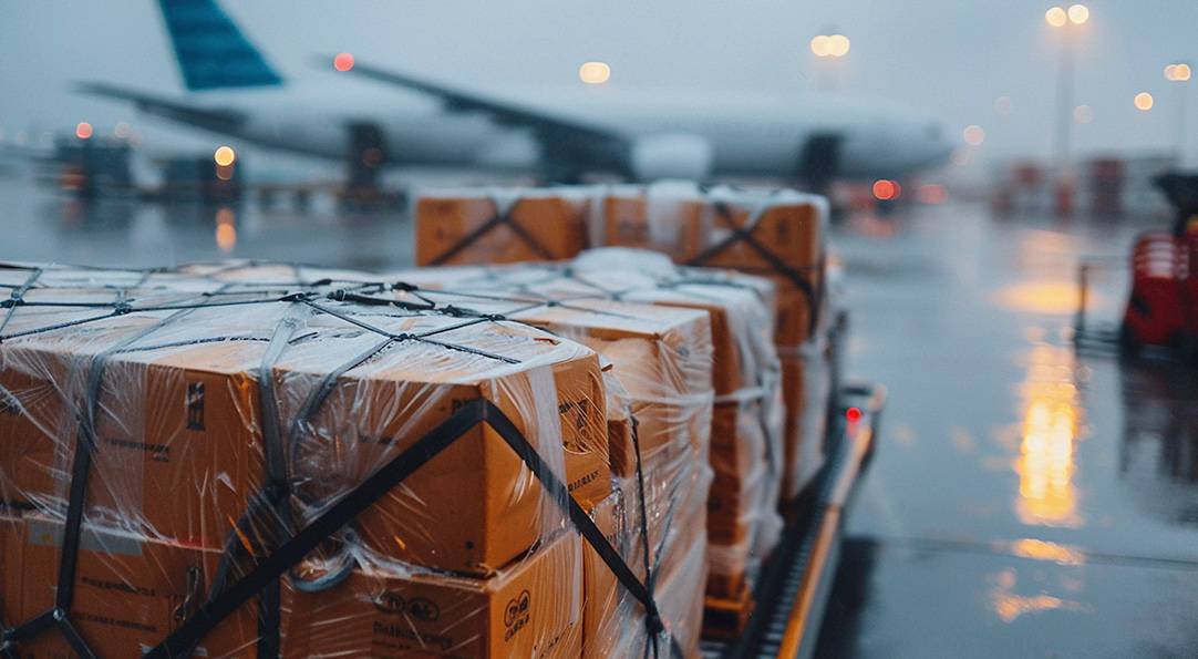 carga aérea en terminal internacional afectada por retrasos operativos en Medio Oriente