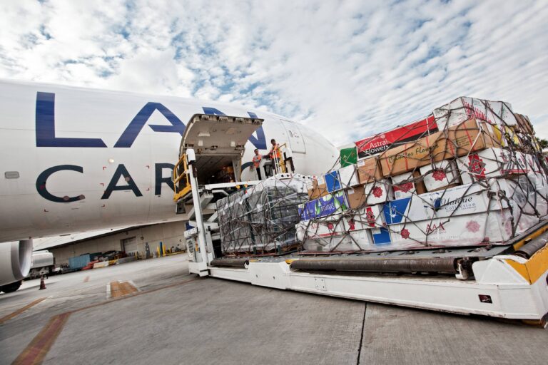 Carga aérea mundial durante una operación logística internacional