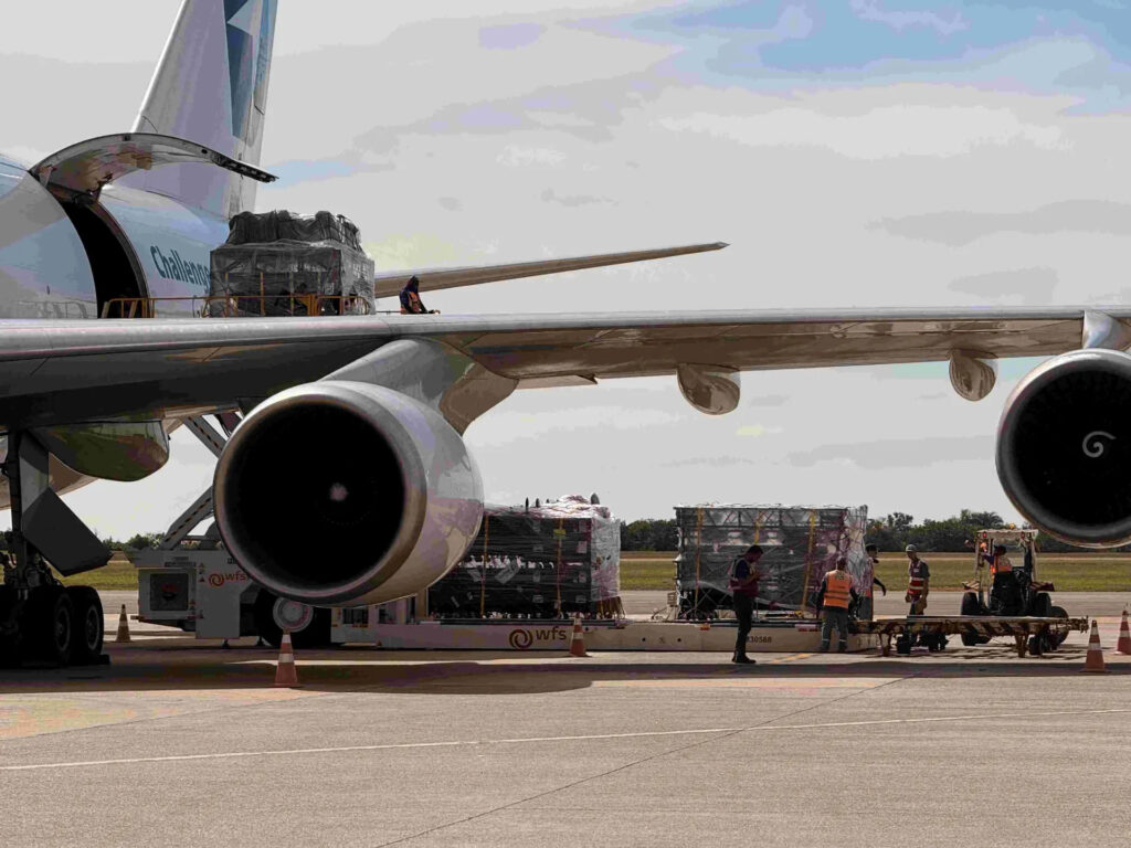 Boeing 747 en una operación de carga aérea en Sudamérica para Harry Styles