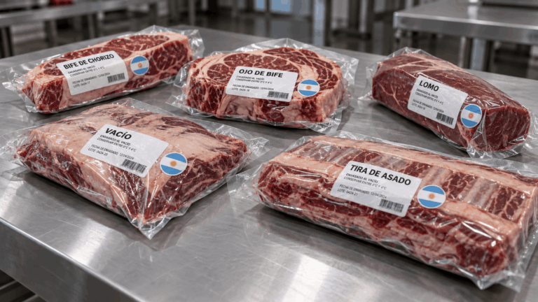 Carne argentina preparada para exportar a China