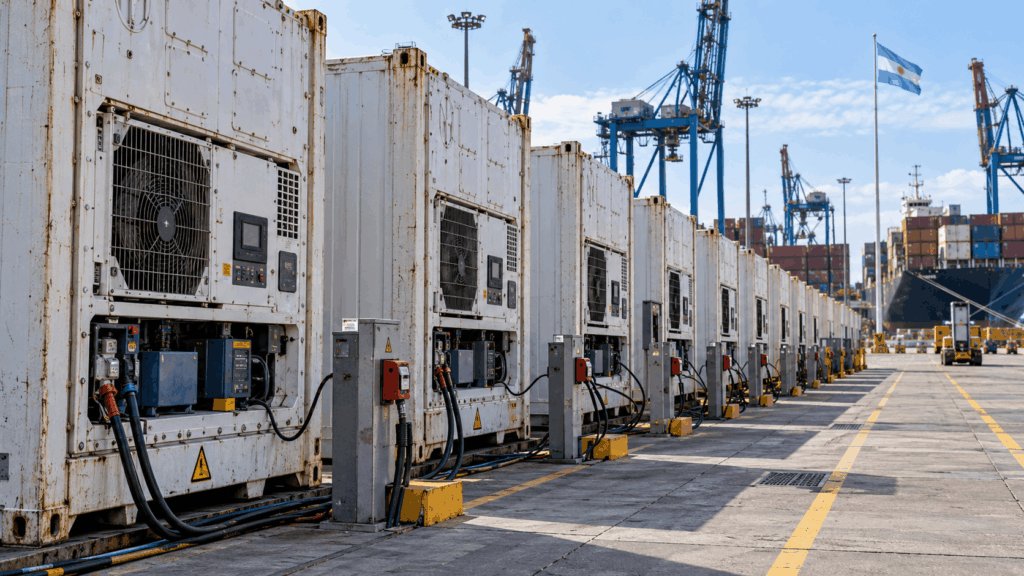Contenedores refrigerados para transportar carne argentina