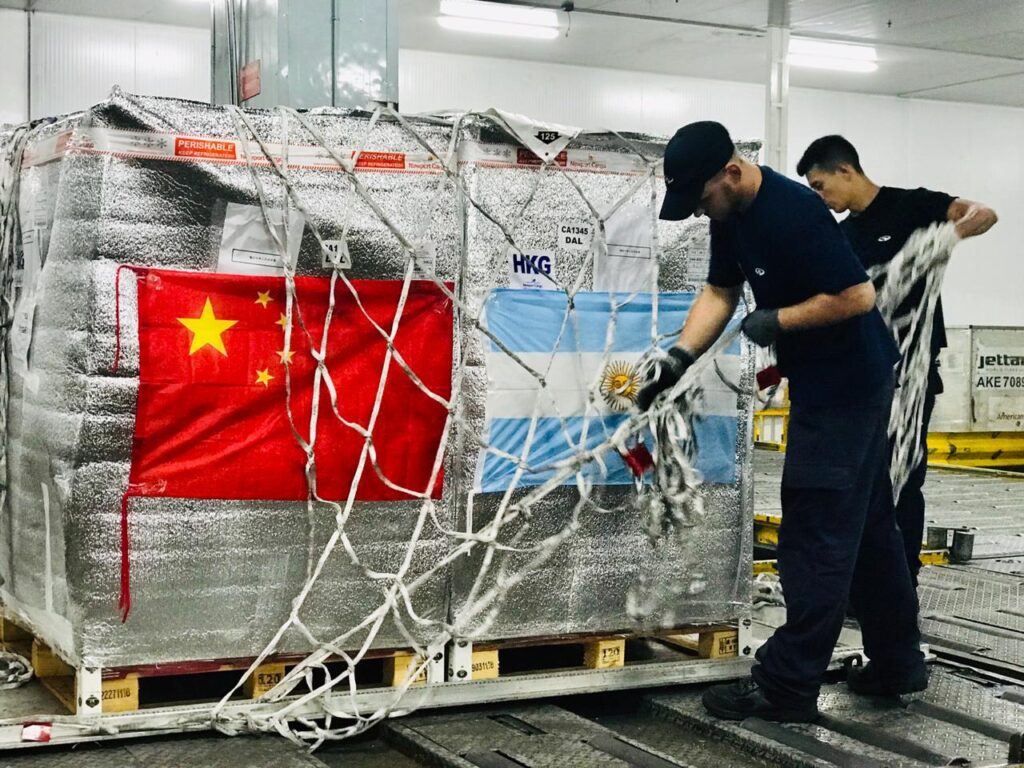 productos frescos Sudamérica ruta Shanghai Buenos Aires