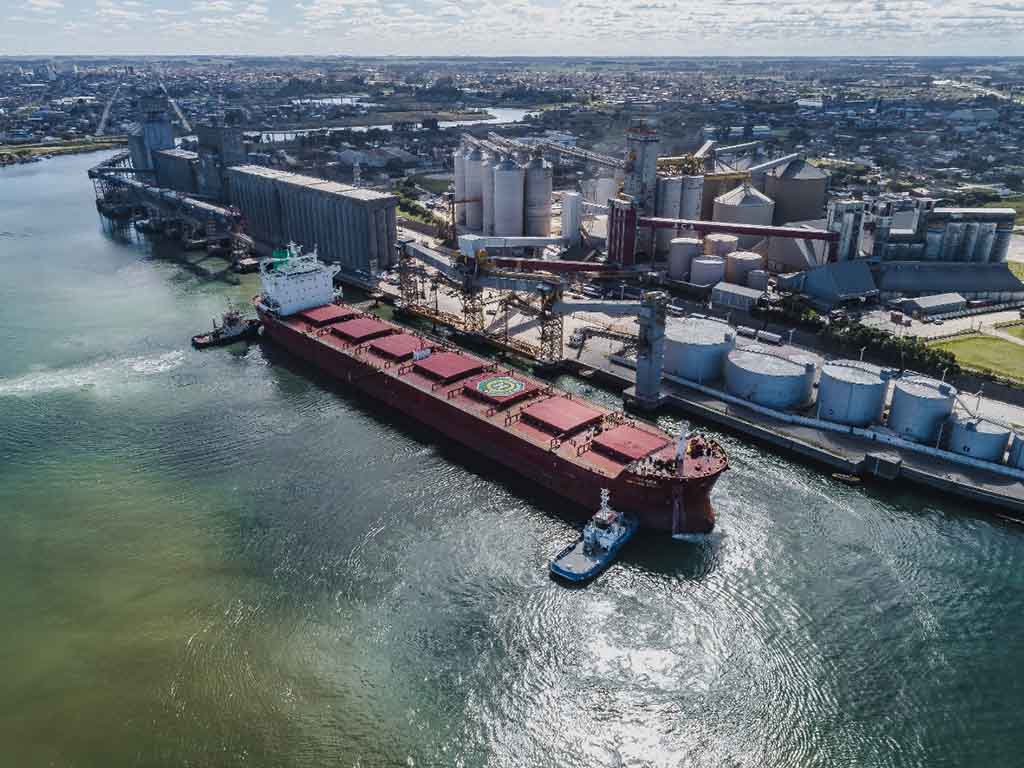 exportación de soja en buque Panamax