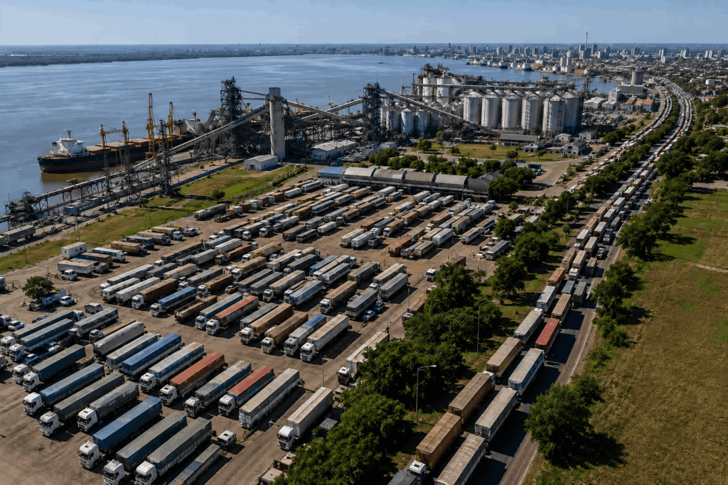 granos argentinos en terminal agroexportadora
