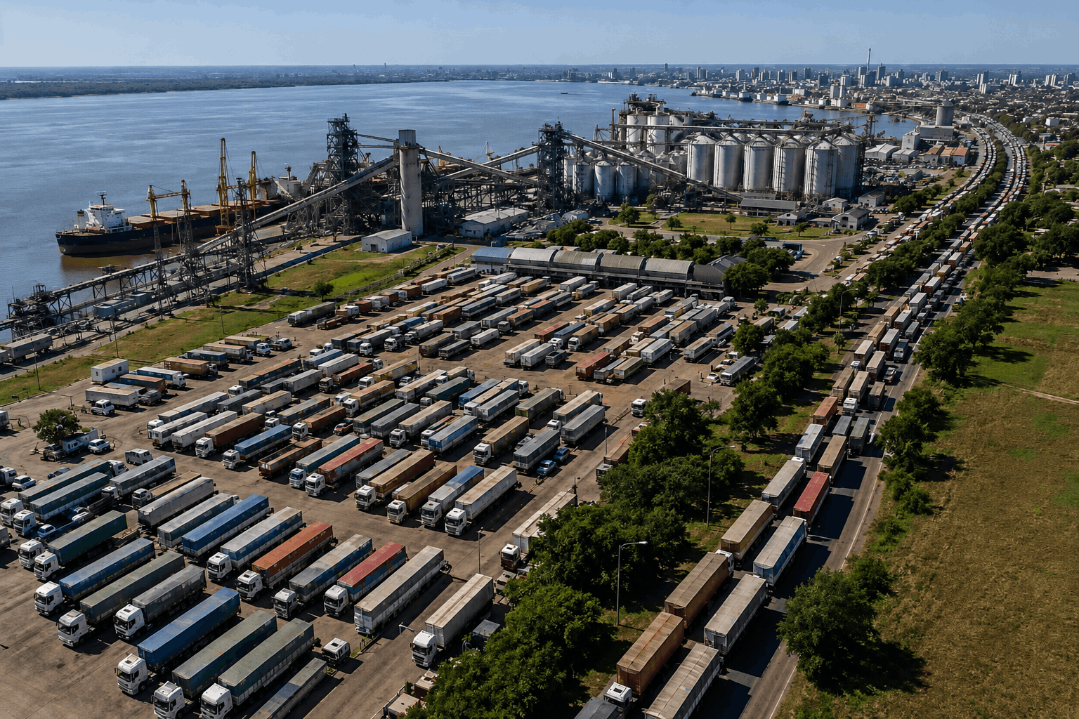 granos argentinos en terminal agroexportadora