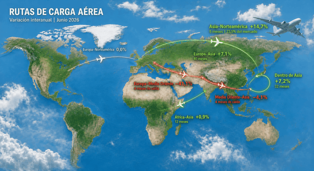 mayor demanda” Principales rutas de la carga aérea mundial