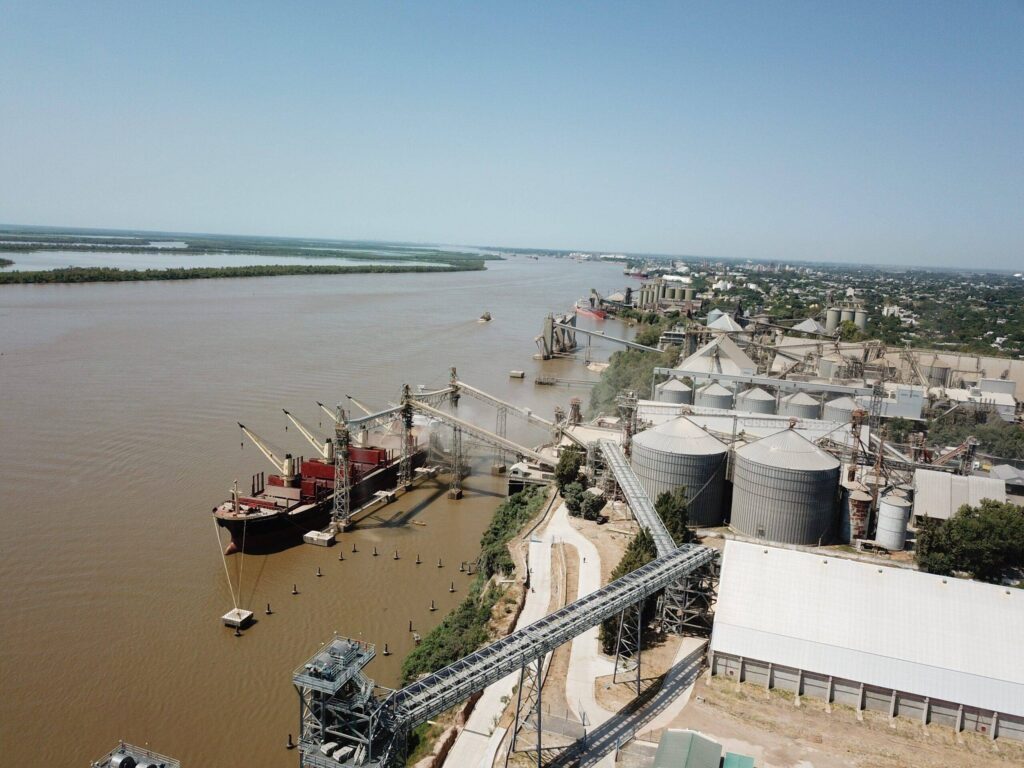 ruta de exportación de soja desde Bahía Blanca