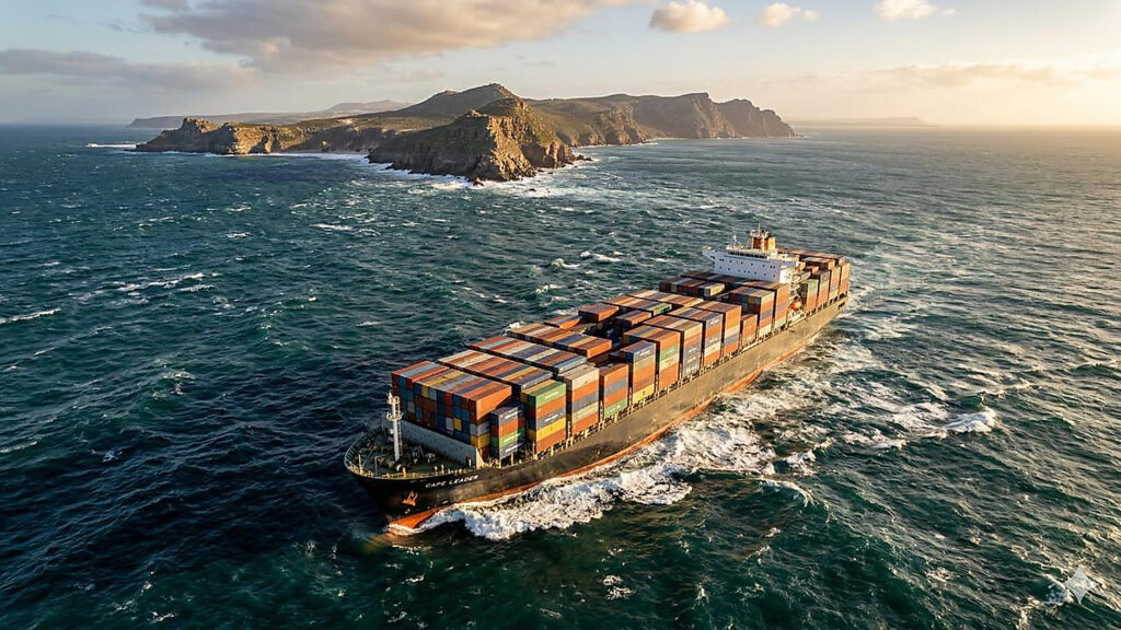 Ruta alternativa al Canal de Suez por el cabo de Buena Esperanza.