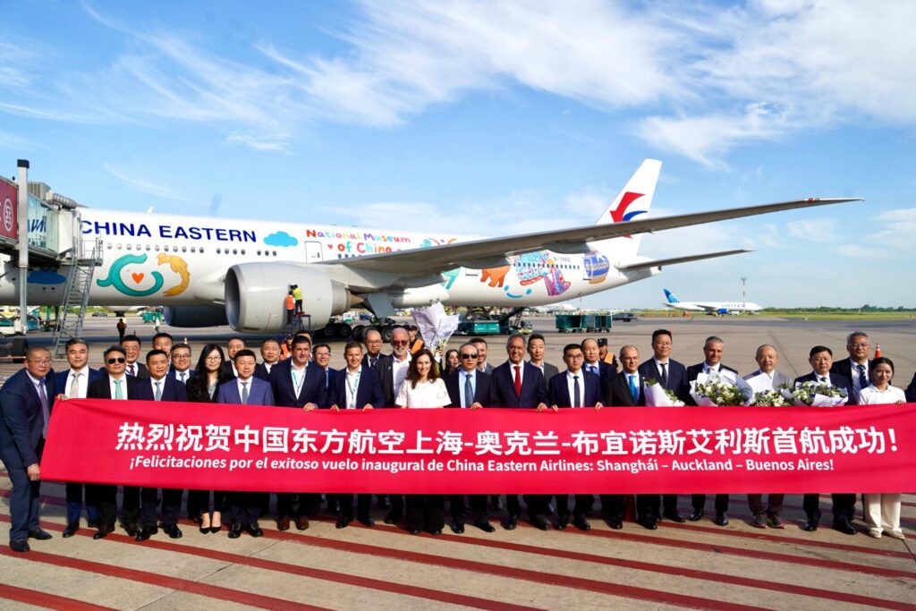 pasajeros ruta Shanghai Buenos Aires vuelo inaugural